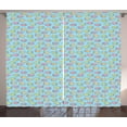 thumbnail image 1 of Ambesonne Adventure Curtains 2 Panel Set, Zeppelin, 108" x 108", Yellow Green Pale Blue, 1 of 3
