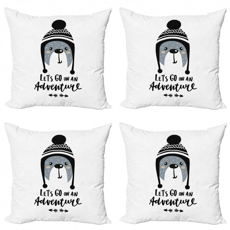 Adventure Nursery Throw Pillow Cushion Case Pack of 4 Baby Bear