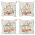 thumbnail image 1 of Ambesonne Adventure Throw Pillow Cover 4 Pack, Traveling Animals, 18", Pale Orange and Salmon, 1 of 2