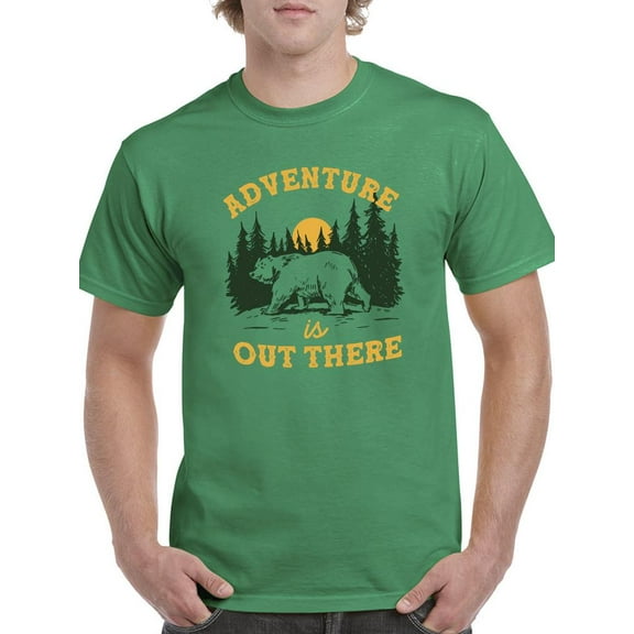 Adventure Out There Art T-Shirt Men -Smartprints Designs, Male 5X-Large