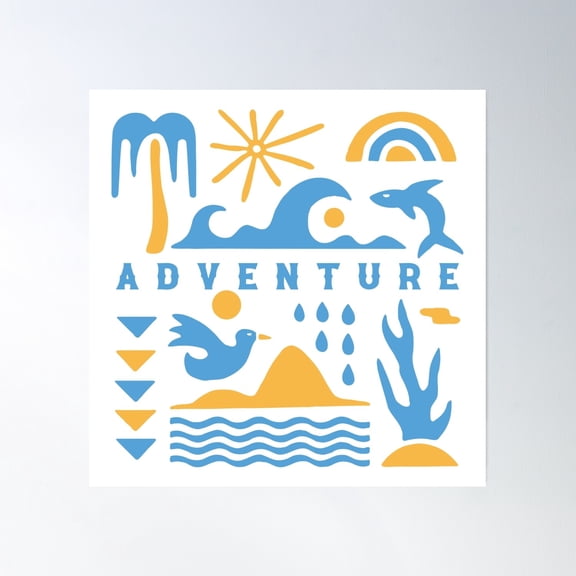 Adventure Outdoor Poster Wall Art, Modern Wall Decor, 24x24 UNFRAMED