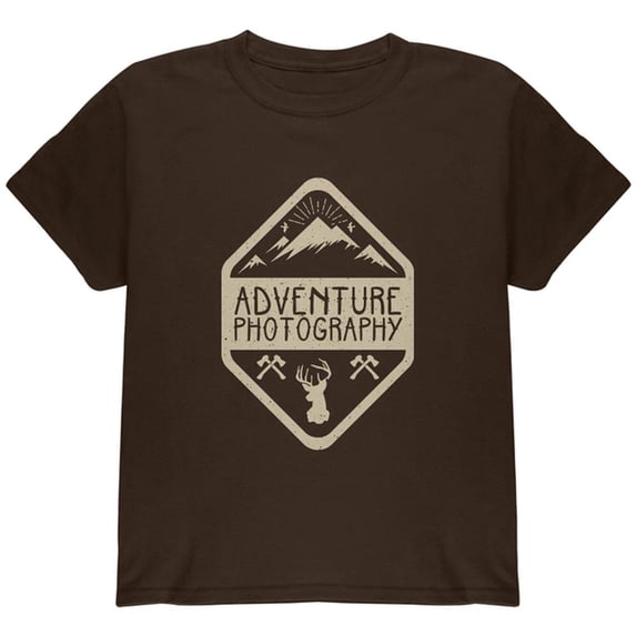 Adventure Photography Youth T Shirt Dark Chocolate YLG