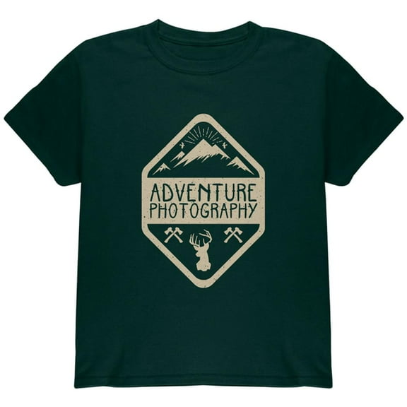 Adventure Photography Youth T Shirt Forest Green YLG