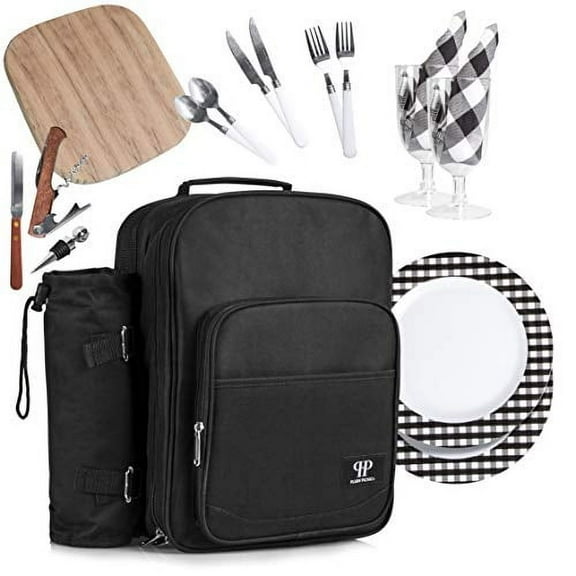 Adventure Picnic Backpack for 2 with Accessories - Romantic Portable Picnic Basket Set