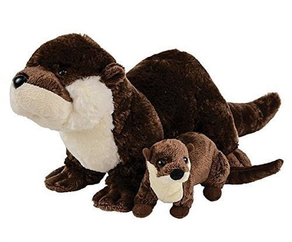 Rhode Island Novelty Adventure Planet Birth of Life River Otter with Baby Plush Toy 12.5" Long without Tail