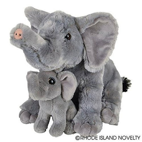 Adventure Planet Birth of Life Stuffed Elephant with Baby 11" & 5.5"