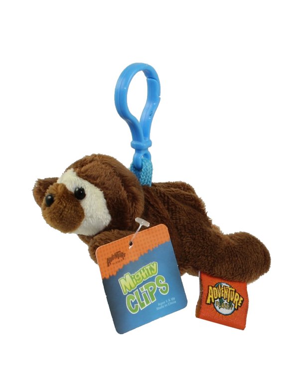 Plush - Mighty Clips - SLOTH (Plastic Key Clip - 3.5 in)