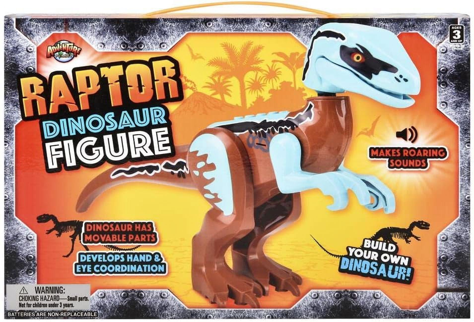 Adventure Raptor Dinosaur Figure Build Your Own Dinosaur Realistic Roaring Velociraptor