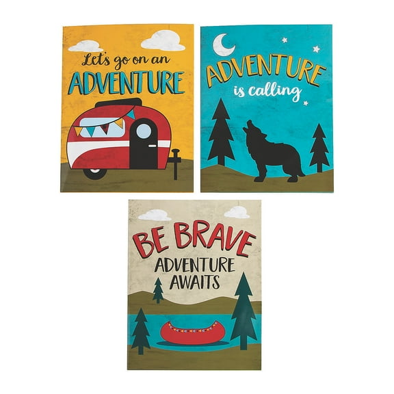 Adventure Pocket Folders, Stationery, Party Supplies, 12 Pieces