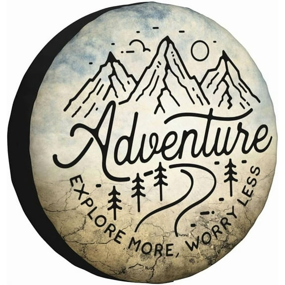 Adventure RV Spare Tire Cover Suitable for RV Truck SUV Trailers Camper Off-Road Vehicle Adjustable Elastic Tire Cover