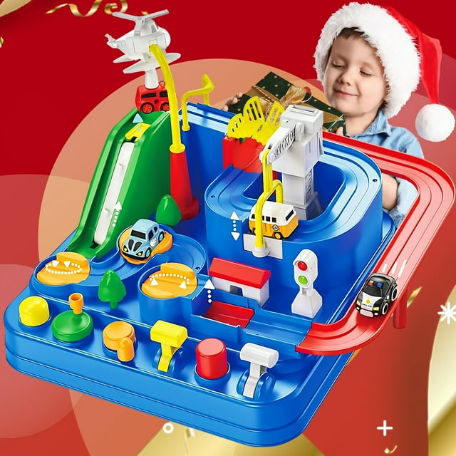 Adventure Race Car Toys for Boys, Race Track Playset Toddler Christmas