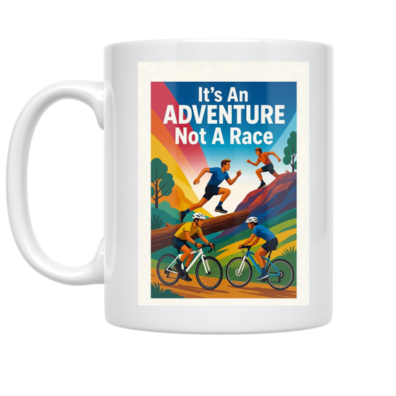 Adventure Racing Motivation - Runners and Cyclists - 11 oz Ceramic Coffee Mug