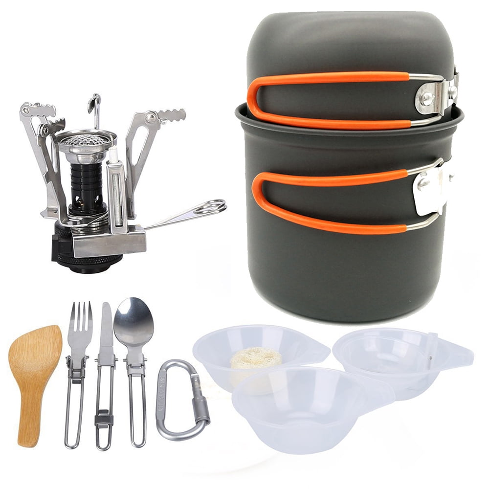 Adventure Ready: Camping Cookware Set, Compact Design Folds, Stainless ...