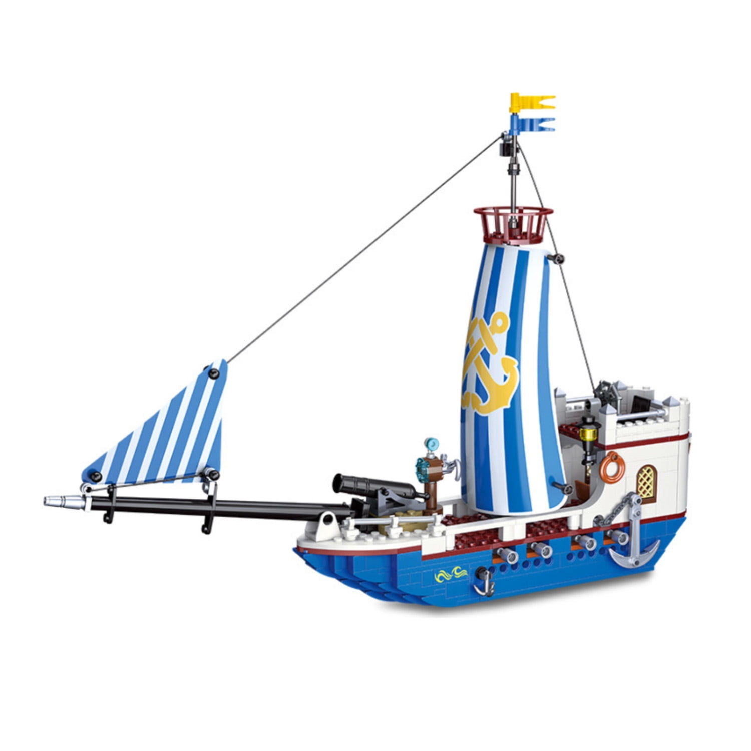 Adventure Sailing Ship Building Blocks Set, 414 Pcs Explorer Boat Model ...