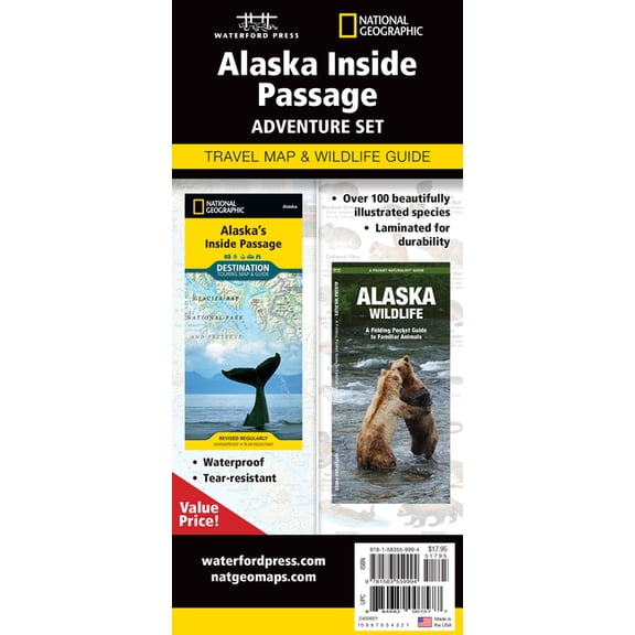 Adventure Set Alaska Inside Passage Adventure Set: Travel Map &amp; Wildlife Guide, (Paperback)