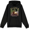 thumbnail image 1 of Adventure Society Alaska Adult Black Long Sleeve Hoodie-Medium, 1 of 3