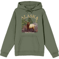 thumbnail image 1 of Adventure Society Alaska Adult Olive Long Sleeve Hoodie-Large, 1 of 3