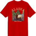 thumbnail image 1 of Adventure Society Alaska Crew Neck Short Sleeve Adult T-shirt
-Large-Red, 1 of 3