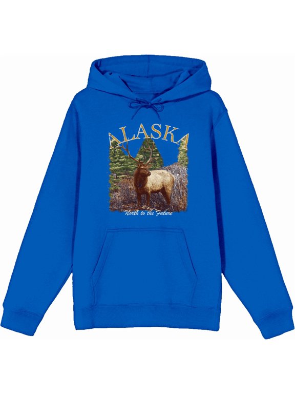 Adventure Society Alaska Long Sleeve Adult Hooded Sweatshirt-3XL-Blue