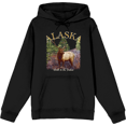 thumbnail image 1 of Adventure Society Alaska Long Sleeve Adult Hooded Sweatshirt-Large-Black, 1 of 3