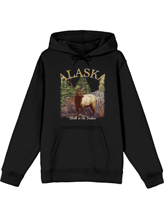 Adventure Society Alaska Long Sleeve Adult Hooded Sweatshirt-XS-Black