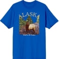 thumbnail image 1 of Adventure Society Alaska Men's Blue Crew Neck Short Sleeve Tee-Medium, 1 of 1