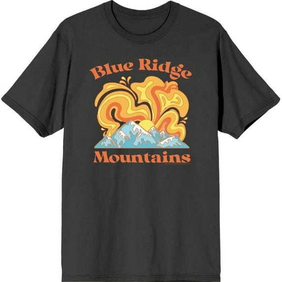 Adventure Society Blue Ridge Mountains Men's Charcoal Crew Neck Short Sleeve Tee-3XL