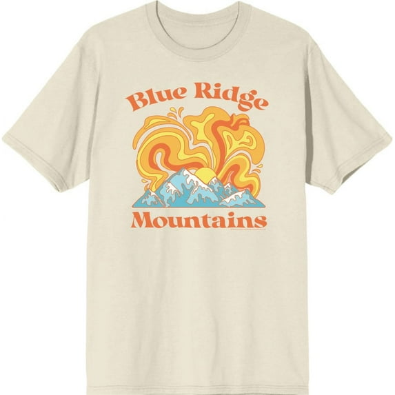 Adventure Society Blue Ridge Mountains Men's Natural Crew Neck Short Sleeve Tee-XL