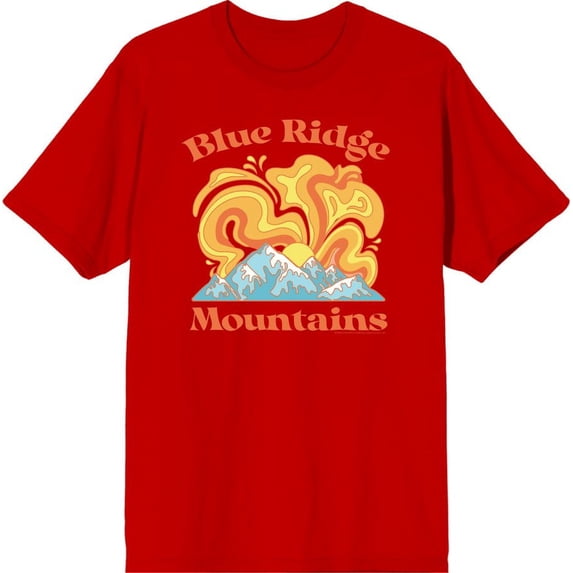 Adventure Society Blue Ridge Mountains Men's Red Crew Neck Short Sleeve Tee-3XL