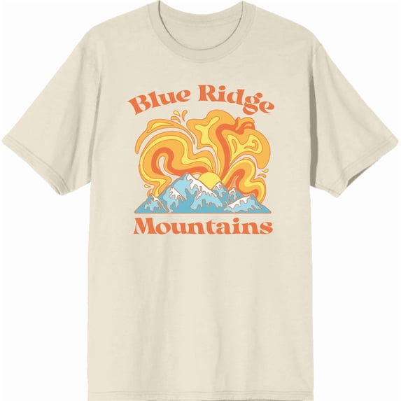Adventure Society Blue Ridge Mountains Natural Men's Crew Neck Short Sleeve Tee-Large