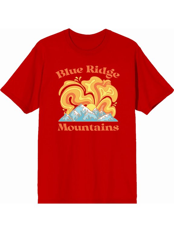 Adventure Society Blue Ridge Mountains Men's Red Crew Neck Short Sleeve Tee-XXL
