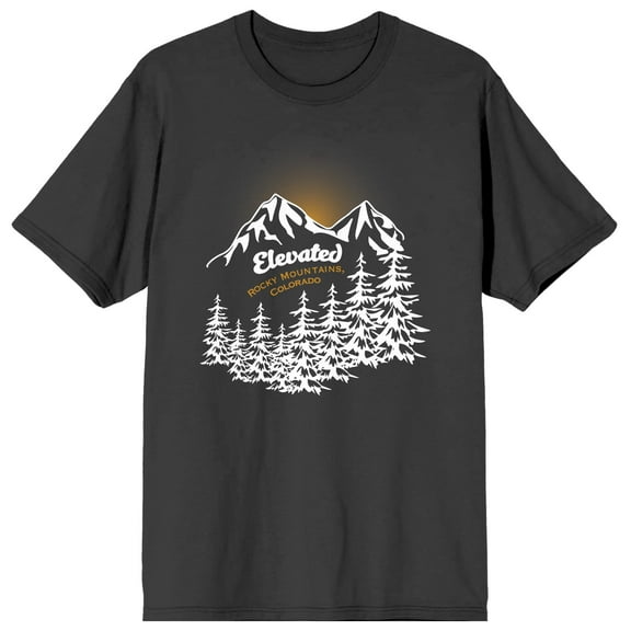 Adventure Society Elevated Rocky Mountains Colorado Men's Charcoal T-Shirt-XL