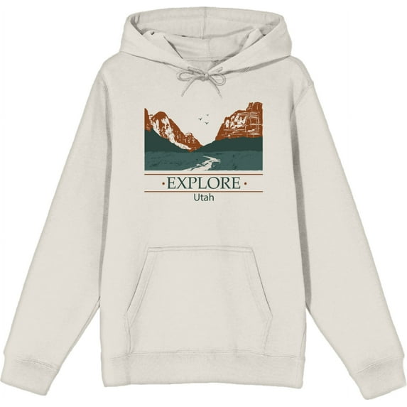 Adventure Society Explore Utah Adult Sand Long Sleeve Hoodie-XL