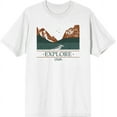 thumbnail image 1 of Adventure Society Explore Utah Adult White Crew Neck Short Sleee Tee-Medium, 1 of 2