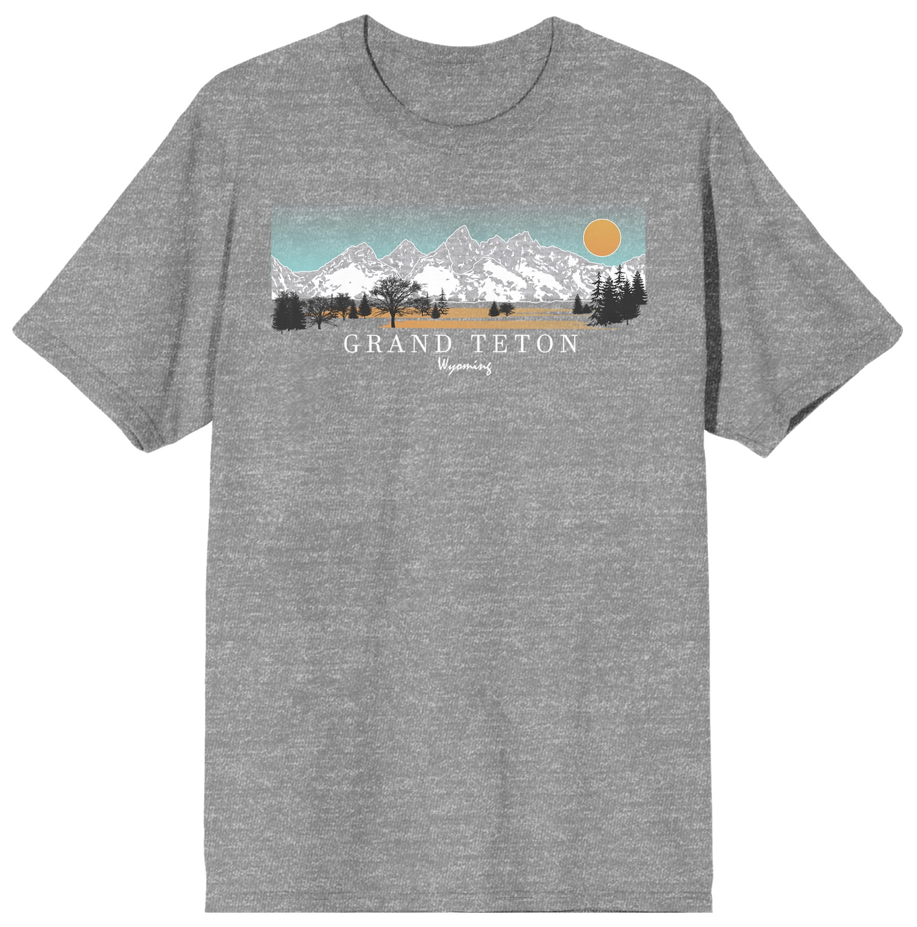 Adventure Society Grand Teton Wyoming Men's Heather Gray T-Shirt