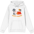 thumbnail image 1 of Adventure Society Happy Camper White Adult Long Sleeve Hoodie-Medium, 1 of 3