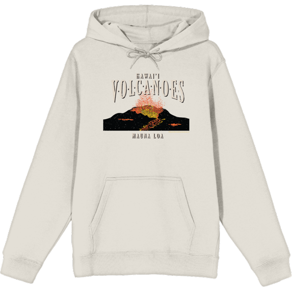 Adventure Society Hawaii Volcanoes Adult Sand Long Sleeve Hoodie-Medium