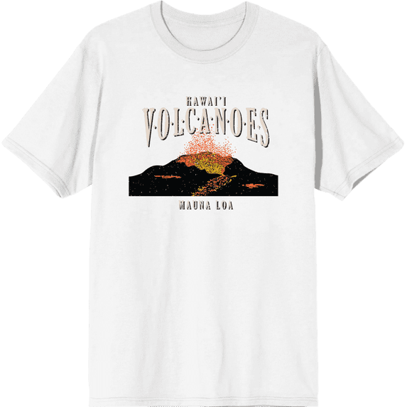 Adventure Society Hawaii Volcanoes Crew Neck Short Sleeve Adult T-shirt-Medium-White