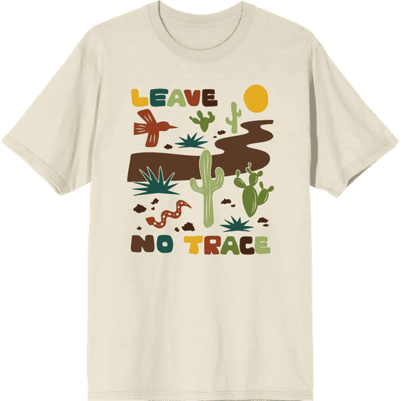 Adventure Society Leave No Trace Natural Men's Crew Neck Short Sleeve Tee-Medium