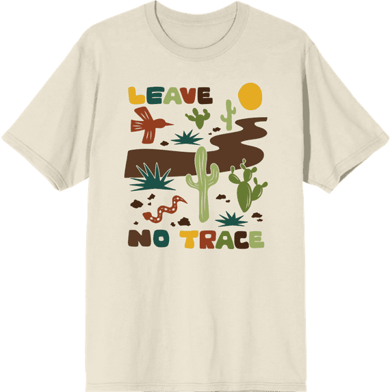 Adventure Society Leave No Trace Natural Men's Crew Neck Short Sleeve Tee-Small