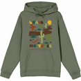 thumbnail image 1 of Adventure Society Leave No Trace Olive Adult Long Sleeve Hoodie-Medium, 1 of 3