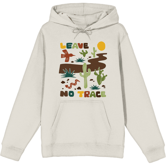 Adventure Society Leave No Trace Sand Adult Long Sleeve Hoodie-Medium