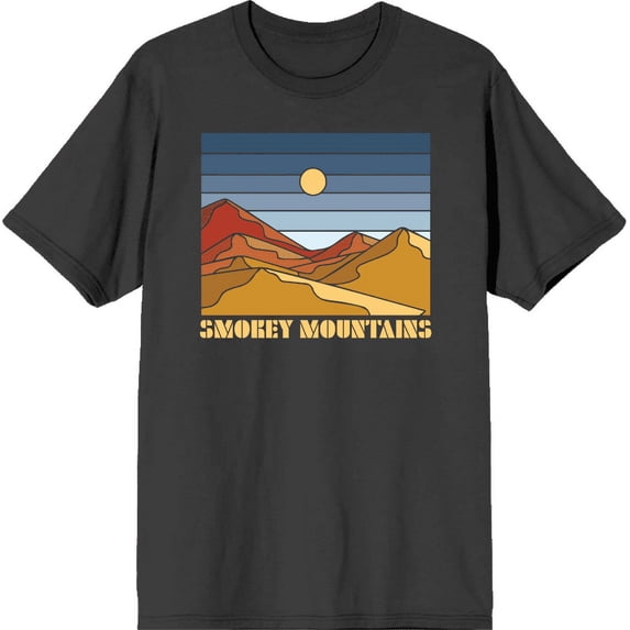 Adventure Society Smokey Mountains Charcoal Men's Crew Neck Short Sleeve Tee-Large