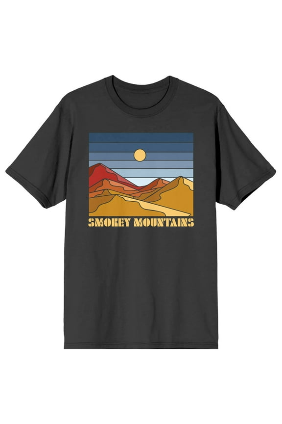 Adventure Society Smokey Mountains Men's Charcoal T-Shirt-Medium