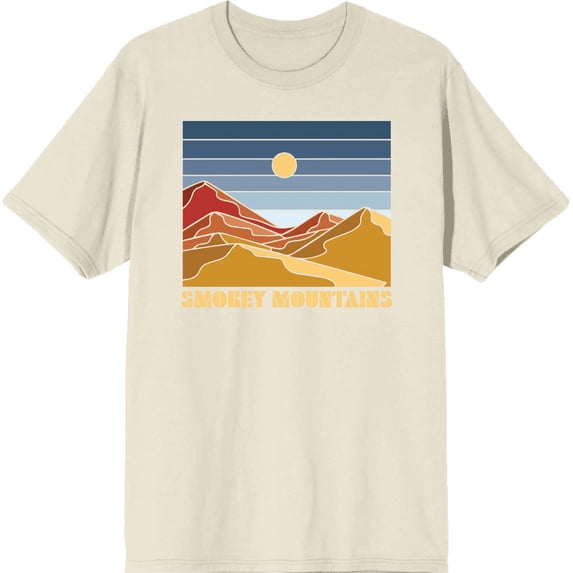 Adventure Society Smokey Mountains Natural Men's Crew Neck Short Sleeve Tee-Small