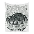 thumbnail image 1 of Adventure Soft Flannel Fleece Blanket, Journey and Exploration Themed Follow Your Dream Words Wanderlust Abstract, Cozy Plush for Indoor and Outdoor Use, 60" x 80", Dark Green White, by Ambesonne, 1 of 5