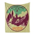 thumbnail image 1 of Adventure Soft Flannel Fleece Blanket, Journey Mountain Guides Trekking Climbing Camps Tourism Vivid Colorful Art Print, Cozy Plush for Indoor and Outdoor Use, 50" x 70", Multicolor, by Ambesonne, 1 of 5