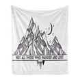 thumbnail image 1 of Adventure Soft Flannel Fleece Throw Blanket, Geometrical Abstract Mountain Landscape Typography Motifs, Cozy Plush for Indoor and Outdoor Use, 50" x 60", Dark Purple Black, by Ambesonne, 1 of 5
