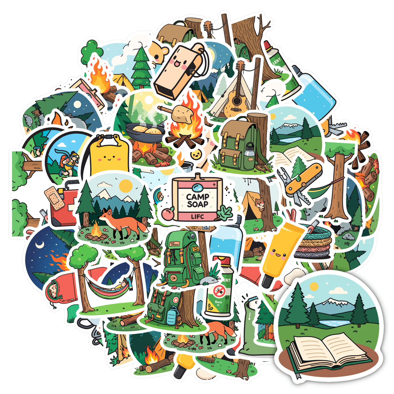 Adventure Stickers Camping Stationery Stickers Hiking Waterproof ...