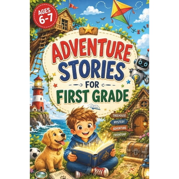 Adventure Stories for First Grade: 10+ Fun and Easy Short Chapter Stories for Boys Ages 6-7 to Build Reading Confidence,, (Paperback)